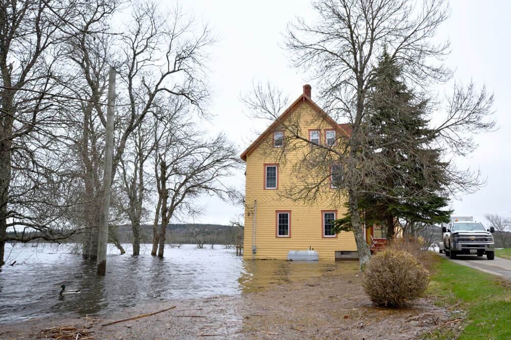 Yellow House In Flood