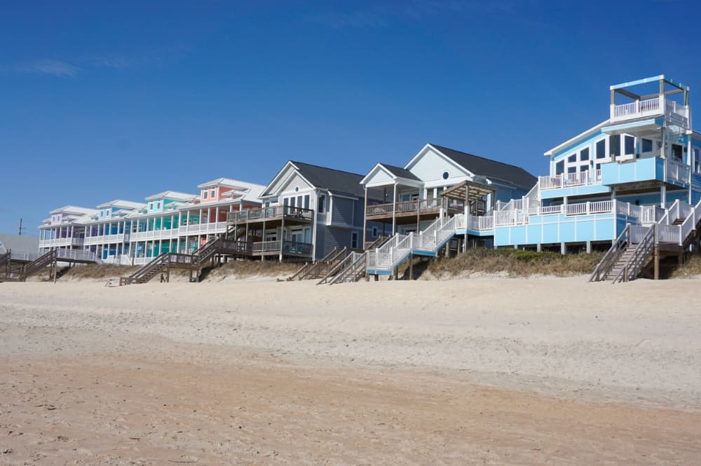 Colorful beach houses on coast at risk for winter damage