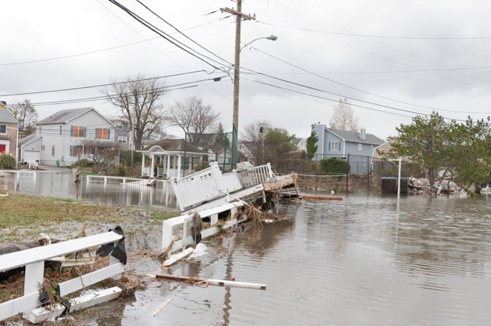 Flooded Jersey City streets after storm