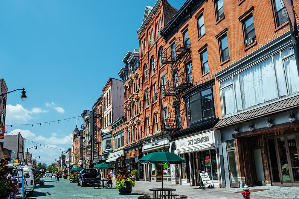 Businesses along the street in Jersey City